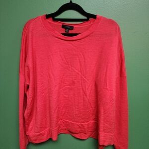 J.Crew 100% Merino Wool Cropped Sweater | Coral Red | Size M